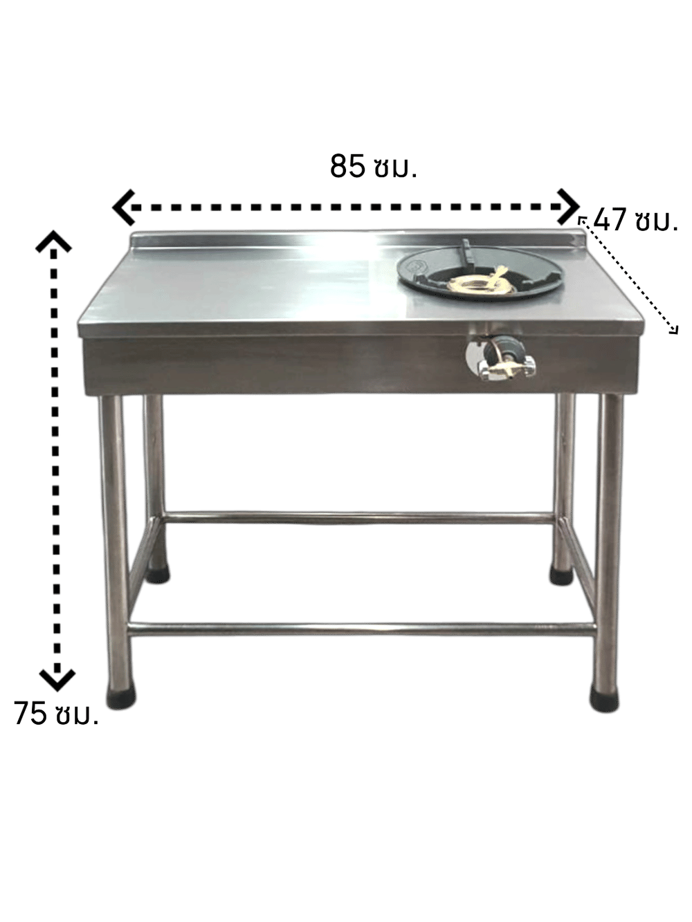 เตาแก๊สตั้งพื้น 1 หัวแก๊ส+1ที่พักซ้าย MEETANG STAINLESS สแตนเลส304 ขนาด 47X85X75ซม._10